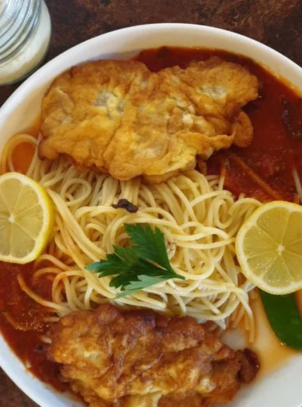 Piccata Milanaise avec Spaghettis tomatés